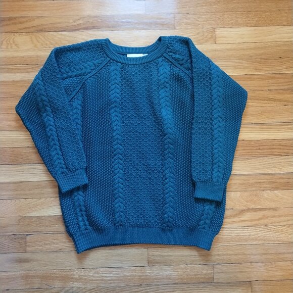 Chinti & Parker Merino Wool Aran Sweater Hunter Green Small St. Patrick's Day - Picture 2 of 5